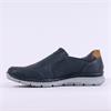 Imac Bergamo Slip On Casual Shoe - Navy Tan Leather